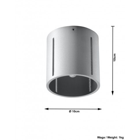 Szczegółowe zdjęcie nr 5 produktu Minimalistyczny plafon walec LED E803-Iner - szary