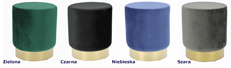 Welurowe pufy Mulla miękkie - glamour