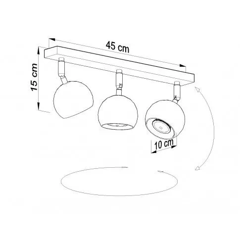 Szczegółowe zdjęcie nr 4 produktu Minimalistyczny plafon regulowany E810-Oculars - biały