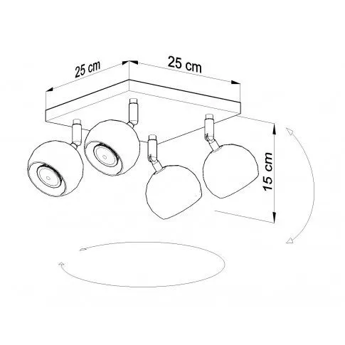 Szczegółowe zdjęcie nr 4 produktu Kwadratowy plafon regulowany E811-Oculars - biały