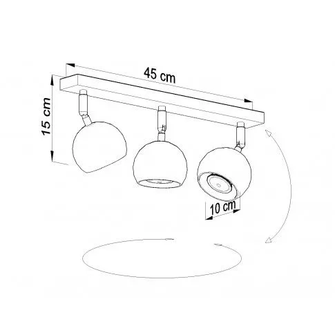 Szczegółowe zdjęcie nr 4 produktu Nowoczesny plafon z regulacją E810-Oculars - czarny