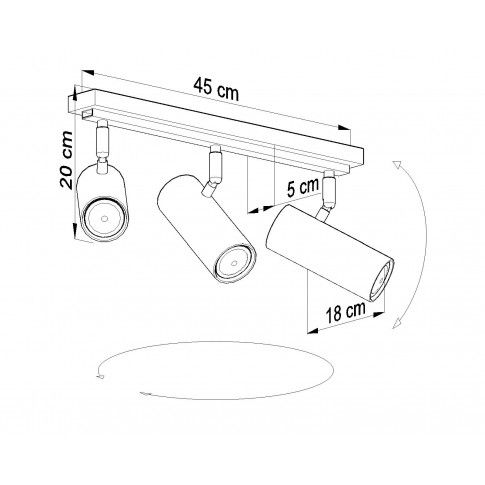 Szczegółowe zdjęcie nr 4 produktu Loftowy plafon regulowany E814-Direzions - biały