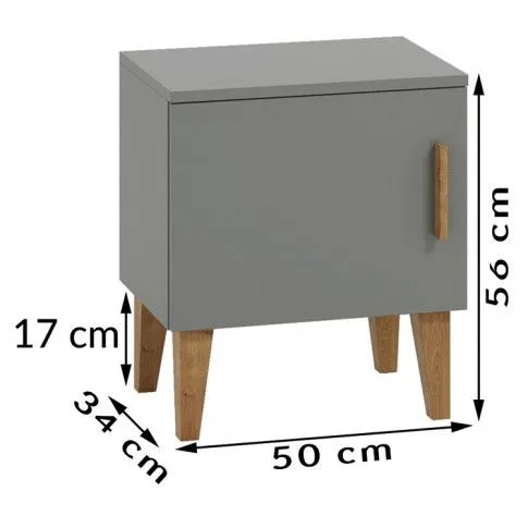 Szczegółowe zdjęcie nr 4 produktu Szafka nocna dla dziecka Maurycy 2X - szara
