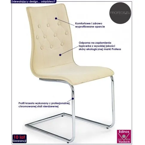 Fotografia Krzesło pikowane Lofti - beżowe z kategorii Strona główna