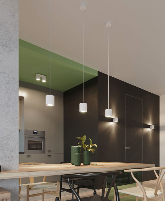 Biała lampa wisząca okrągła M516-Bambi