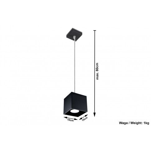 Szczegółowe zdjęcie nr 5 produktu Kwadratowa lampa wisząca E816-Quas - czarny