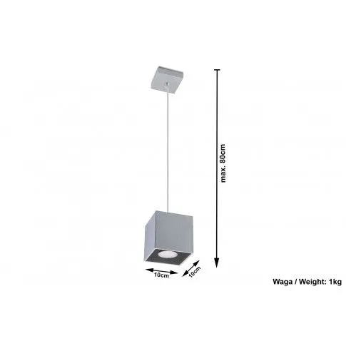 Szczegółowe zdjęcie nr 5 produktu Lampa wisząca kostka LED E816-Quas - szary