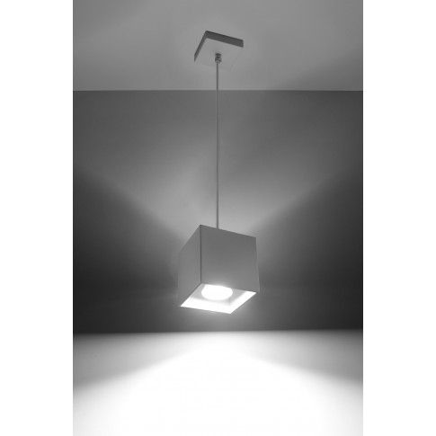 Szczegółowe zdjęcie nr 4 produktu Minimalistyczna lampa wisząca kostka E816-Quas - biały