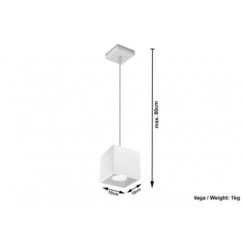 Szczegółowe zdjęcie nr 5 produktu Minimalistyczna lampa wisząca kostka E816-Quas - biały
