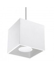 Minimalistyczna lampa wisząca kostka E816-Quas - biały w sklepie Edinos.pl
