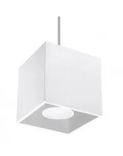 Minimalistyczna lampa wisząca kostka E816-Quas - biały