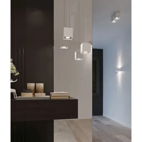 Fotografia Minimalistyczna lampa wisząca kostka E816-Lenobri - biały z kategorii Lampy wiszące