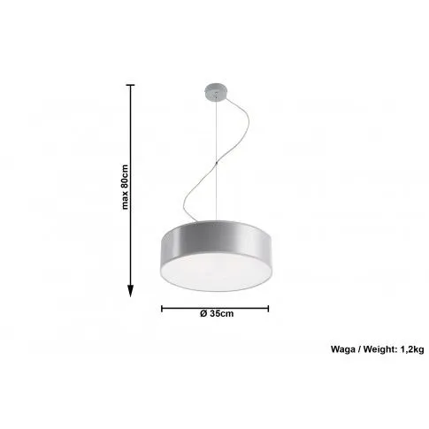 Szczegółowe zdjęcie nr 4 produktu Minimalistyczna lampa wisząca E817-Vati - szary