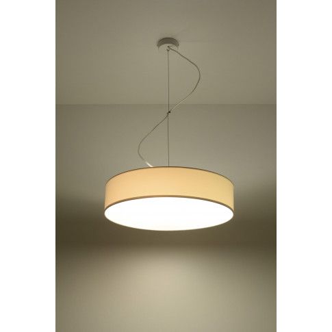 Zdjęcie biała okrągła lampa wisząca do salonu E818-Arens - sklep Edinos.pl