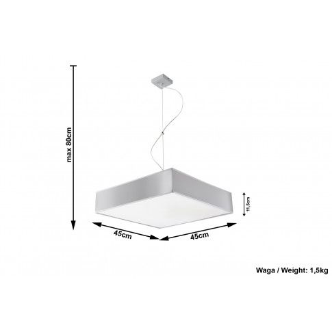 Szczegółowe zdjęcie nr 4 produktu Lampa wisząca kwadratowa E820-Horux - szary