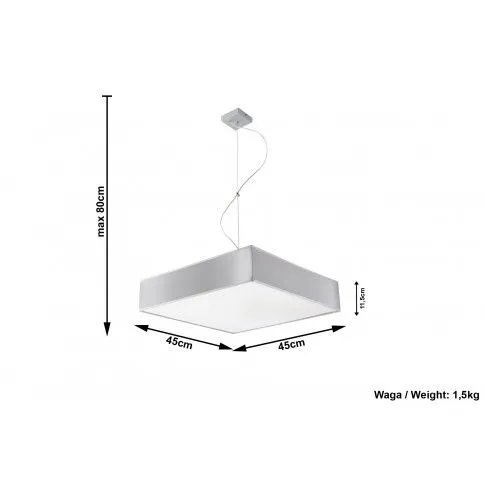 Szczegółowe zdjęcie nr 4 produktu Lampa wisząca kwadratowa E820-Retos - szary