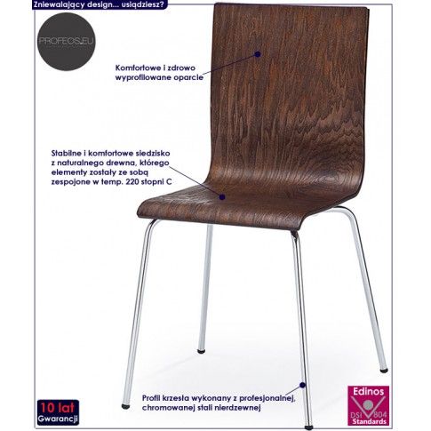 Fotografia Krzesło metalowe Kilmer - wenge z kategorii Krzesła wg koloru/stylu