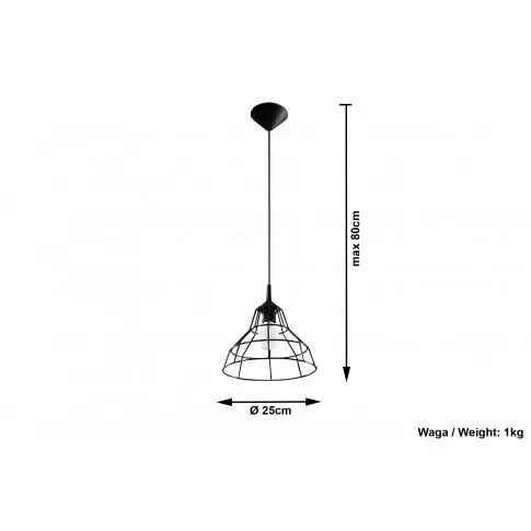 Szczegółowe zdjęcie nr 4 produktu Loftowa lampa wisząca E821-Anato - czarny