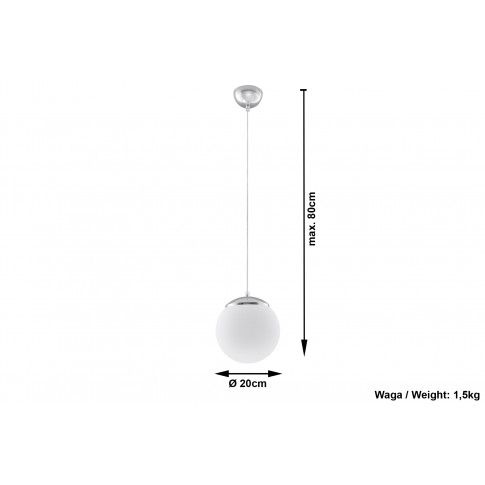 Szczegółowe zdjęcie nr 4 produktu Szklana lampa wisząca kula E822-Ugi