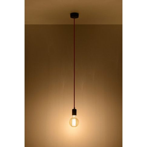 Szczegółowe zdjęcie nr 4 produktu Designerska lampa wisząca E825-Edisos - czerwony