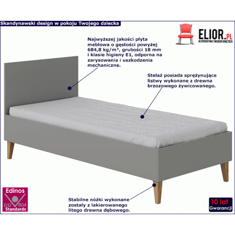 Fotografia Łóżko dla dziecka Branos 4X 80x180 - szare z kategorii Łóżka i materace