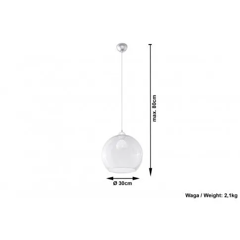 Szczegółowe zdjęcie nr 5 produktu Loftowa lampa wisząca kula E830-Bals - transparentny