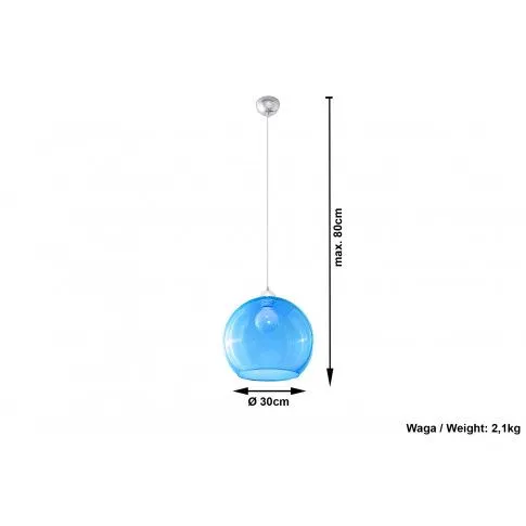 Szczegółowe zdjęcie nr 5 produktu Okrągła lampa wisząca kula E830-Bals - niebieski