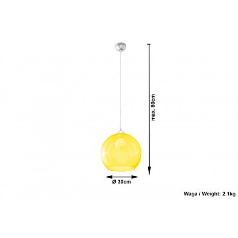 Szczegółowe zdjęcie nr 5 produktu Szklana lampa wisząca kula LED E830-Bals - żółty
