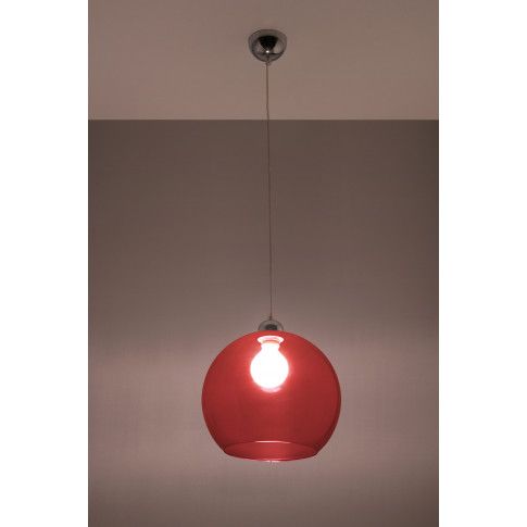 Zdjęcie czerwona okrągła szklana lampa wisząca E830-Bals - sklep Edinos.pl