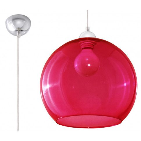 Zdjęcie produktu Szklana okrągła lampa wisząca E830-Bals - czerwony.