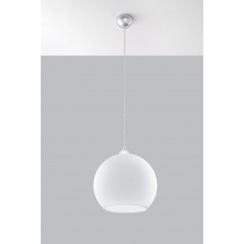 Fotografia Okrągła szklana lampa wisząca LED E830-Bals - biały z kategorii Lampy wiszące