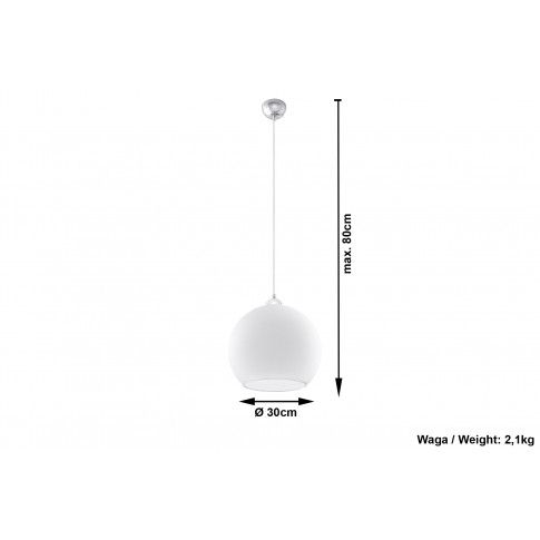 Szczegółowe zdjęcie nr 5 produktu Okrągła szklana lampa wisząca LED E830-Bals - biały