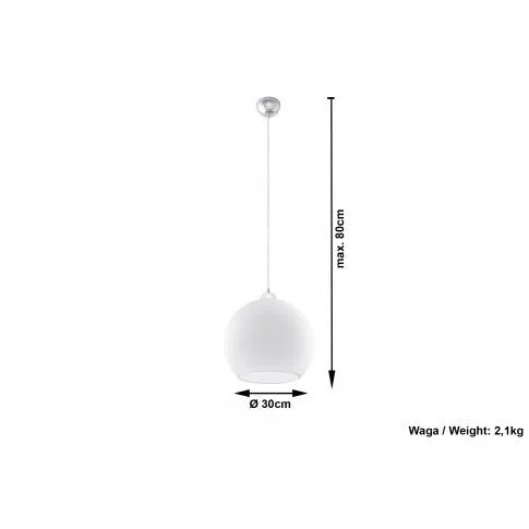 Szczegółowe zdjęcie nr 5 produktu Okrągła szklana lampa wisząca LED E830-Bals - biały