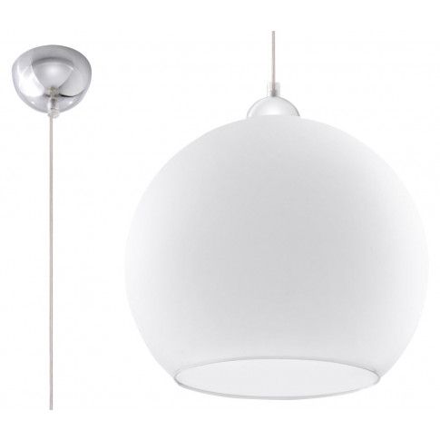 Zdjęcie produktu Okrągła szklana lampa wisząca LED E830-Bals - biały.