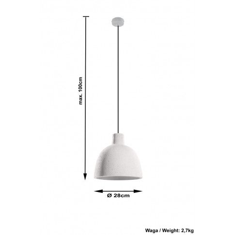 Szczegółowe zdjęcie nr 5 produktu Industrialna lampa wisząca betonowa E832-Damasi