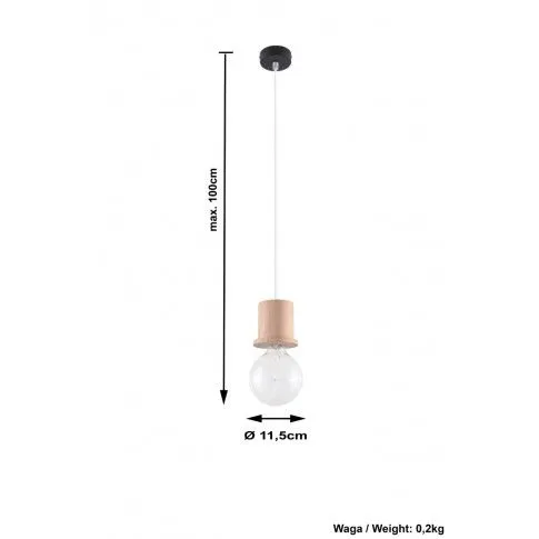 Szczegółowe zdjęcie nr 4 produktu Drewniana designerska lampa wisząca E835-Kaka