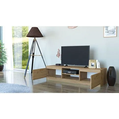 Szczegółowe zdjęcie nr 4 produktu Szafka pod telewizor dąb artisan - Amida 3X 140 cm