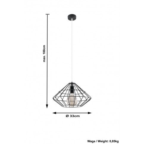 Szczegółowe zdjęcie nr 4 produktu Designerska lampa wisząca E841-Umberta - czarny