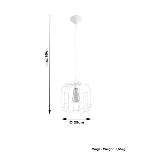 Szczegółowe zdjęcie nr 4 produktu Lampa wisząca loft E842-Celto - biały