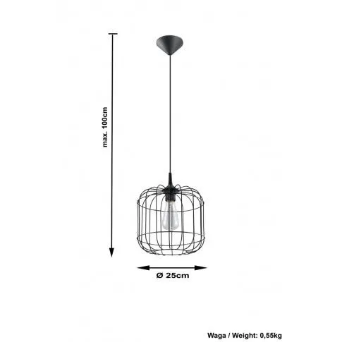 Szczegółowe zdjęcie nr 4 produktu Nowoczesna lampa wisząca E842-Celto - czarny