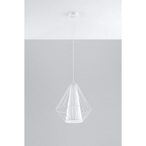 Fotografia Loftowa lampa wisząca druciana E843-Demo - biały z kategorii Lampy wiszące