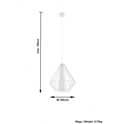 Szczegółowe zdjęcie nr 4 produktu Loftowa lampa wisząca druciana E843-Gylfi - biały