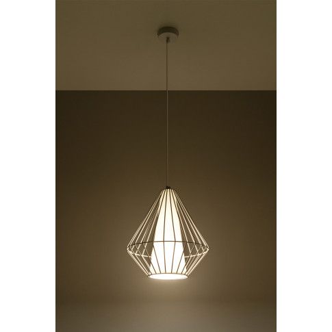 Zdjęcie biała nowoczesna lampa wisząca druciana E843-Demo - sklep Edinos.pl