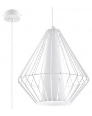 Loftowa lampa wisząca druciana E843-Demo - biały w sklepie Edinos.pl