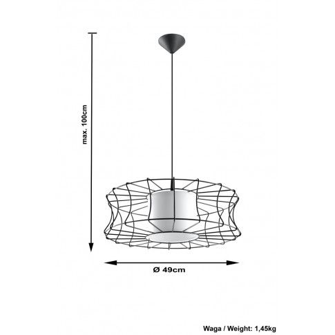 Szczegółowe zdjęcie nr 4 produktu Nowatorska lampa wisząca E844-Salerni - biały