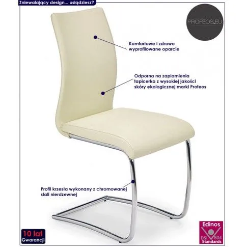 Fotografia Krzesło metalowe Plutos - kremowe z kategorii Krzesła