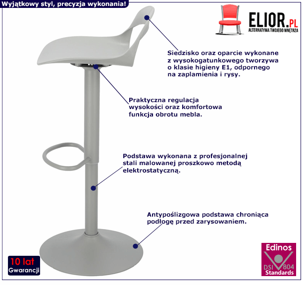 Praktyczny hoker Orla 2X - szary