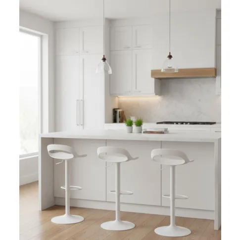 Fotografia Biały designerski hoker w nowoczesnym stylu - Orla 2X z kategorii Hokery