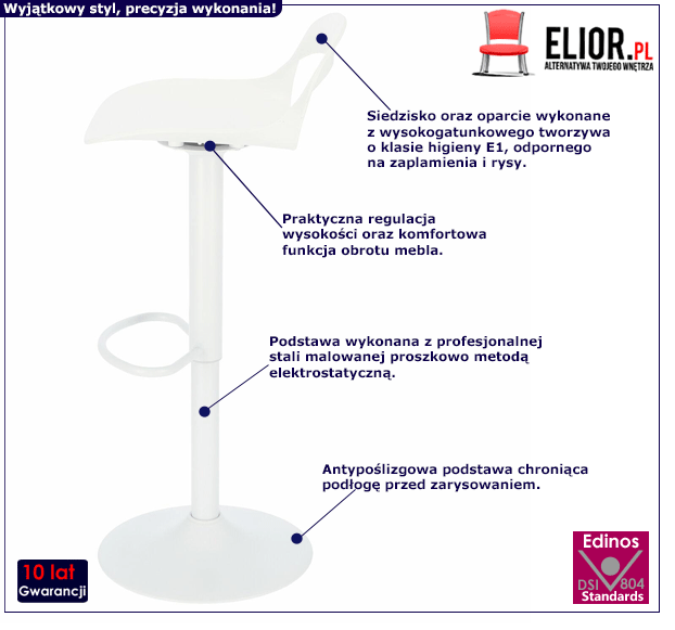 Designerski hoker Noria 2X - biały