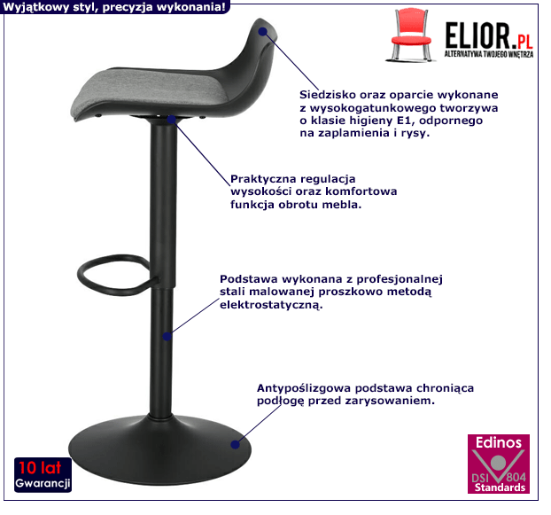 Czarny hoker Orla 3X - do baru